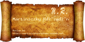 Martiniczky Rézmán névjegykártya